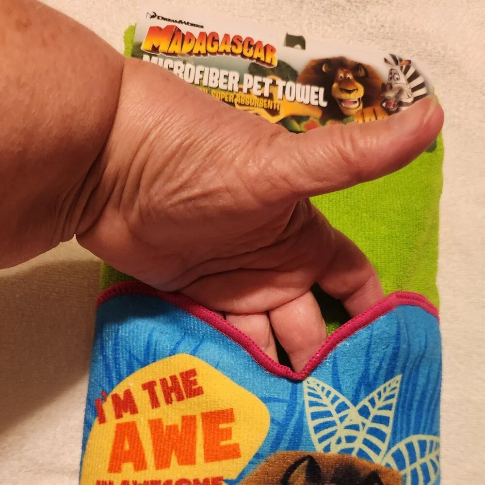 Set of 3 Madagascar Microfiber Pet Towels - NWT